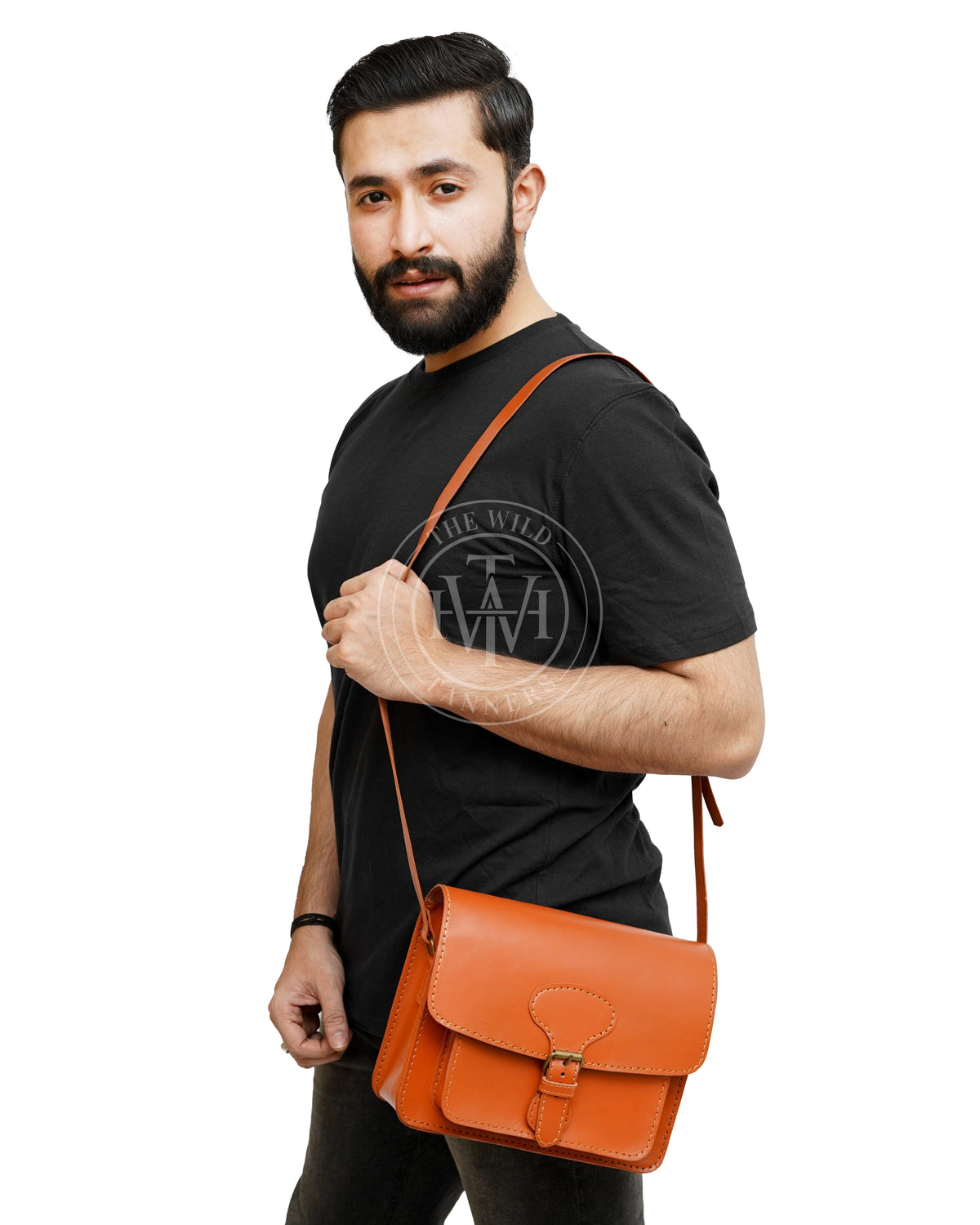 Classic Leather Crossbody Bag, view 3