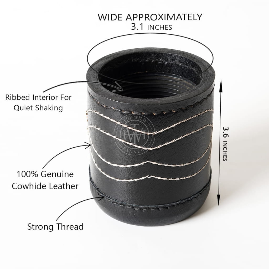 Leather Yahtzee Dice Cup - Ribbed Interior, view 5