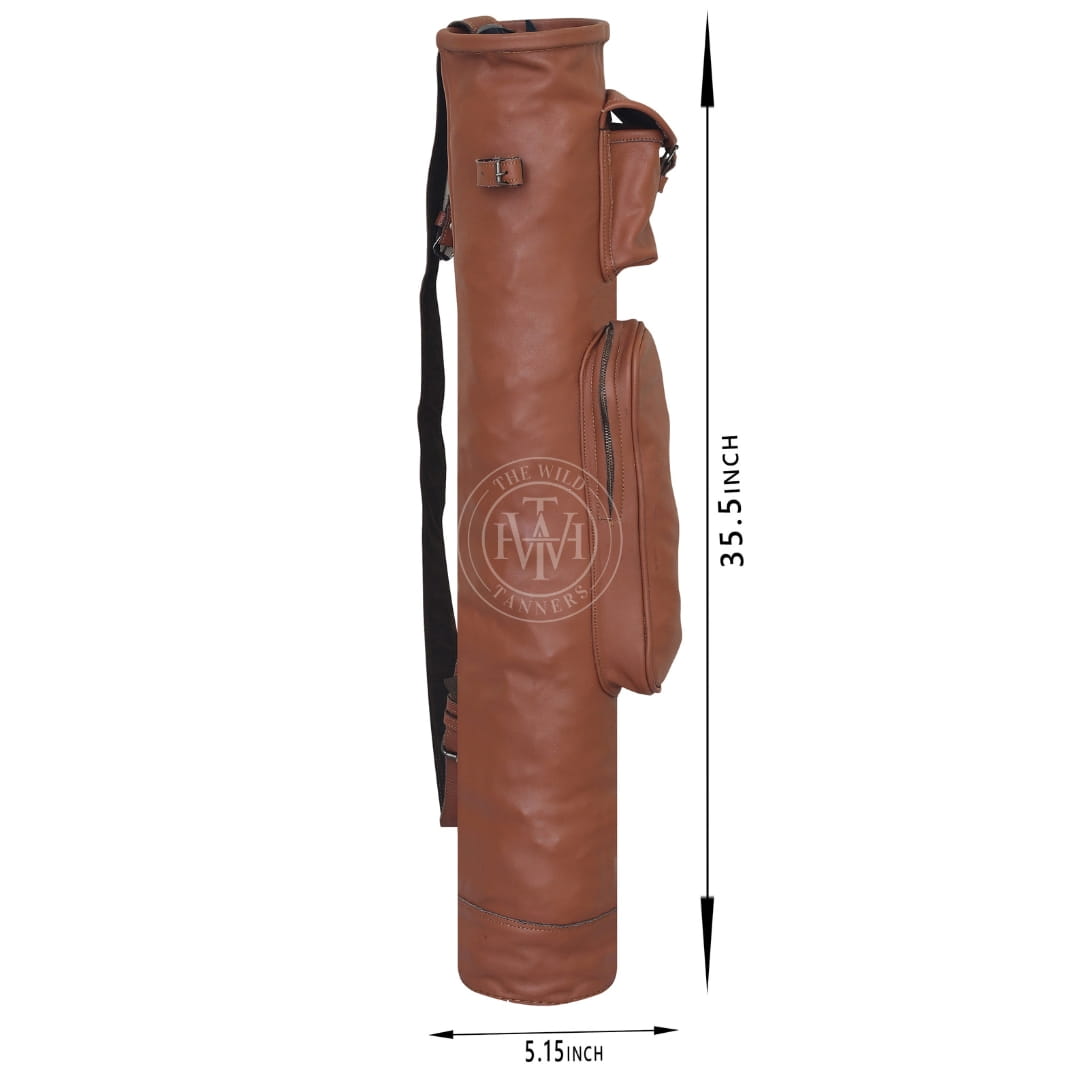 Leather Golf Bag with Multiple Pockets, view 5