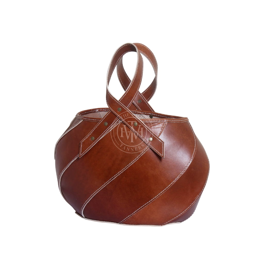 Genuine Tan Leather Bag Tote, view 5