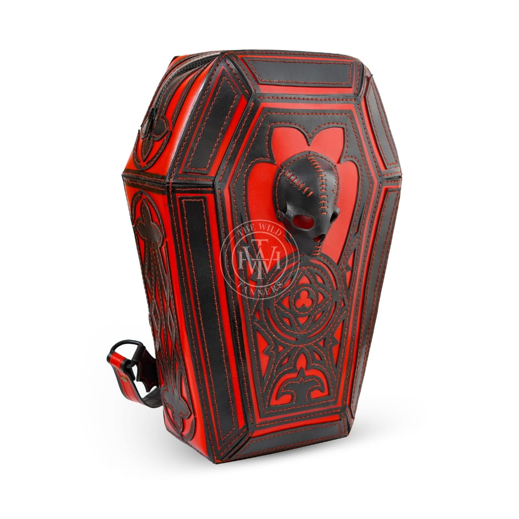 Genuine Leather Steampunk Coffin Backpack, view 5