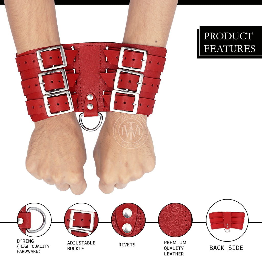 Genuine Leather Bondage Handcuffs, view 5