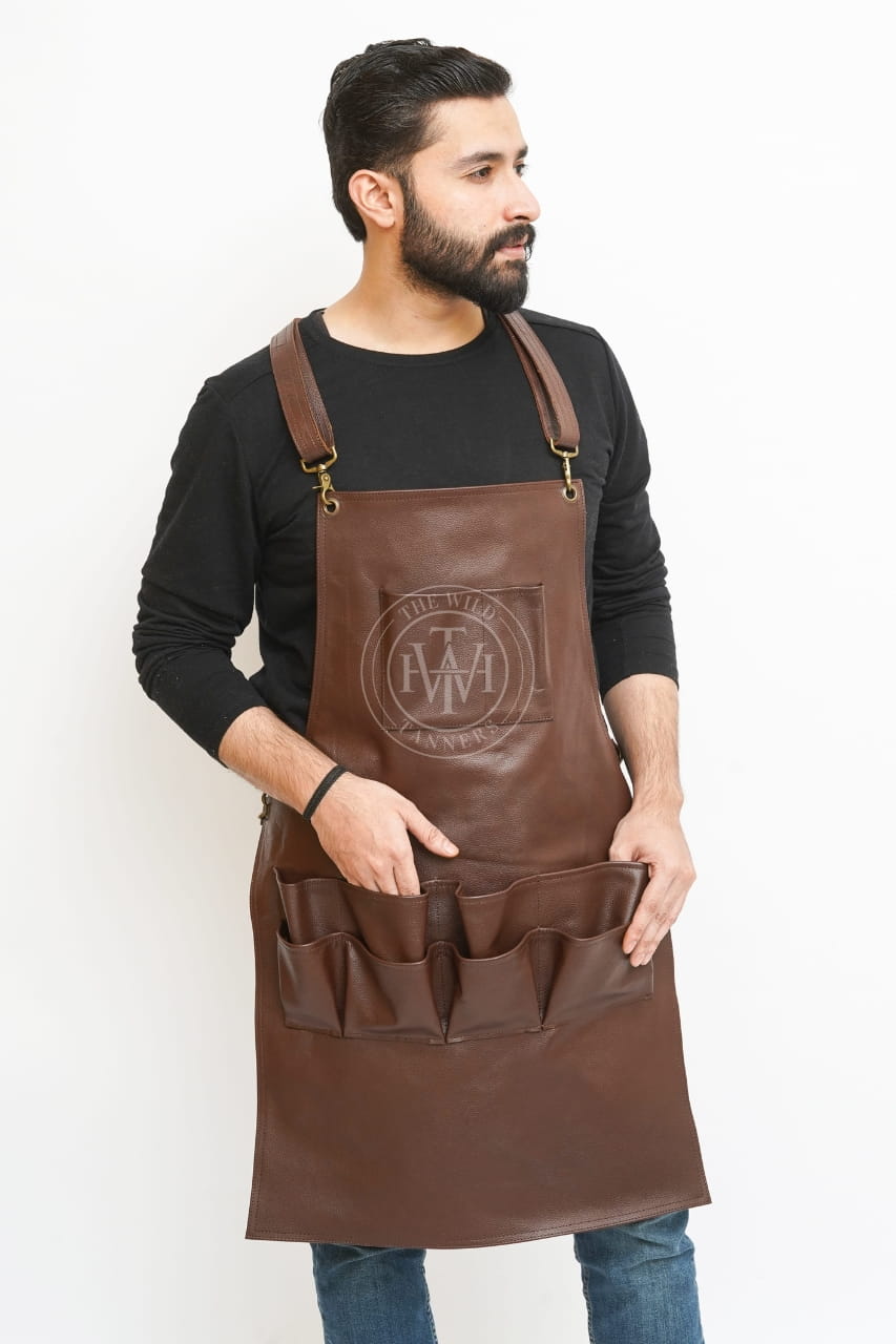 Multi-Pocket Leather Apron for Men, view 5