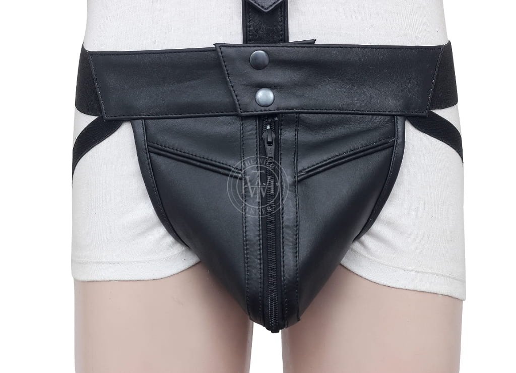 leather jockstrap harness, adjustable harness jock, sleek fetish jockstrap, gay leather jockstrap, BDSM harness