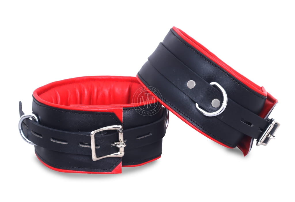 7 Pcs Gay Padded Leather Handcuffs, view 5