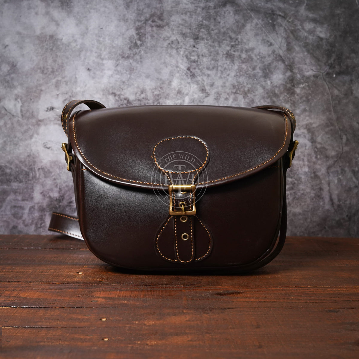 Genuine Brown Leather Cartridge Bag, view 8