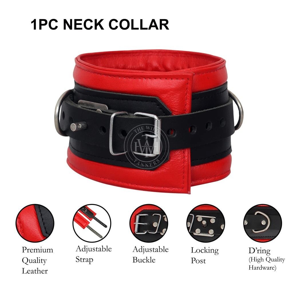 5 Pcs Set Premium Leather Bondage Handcuffs, view 6