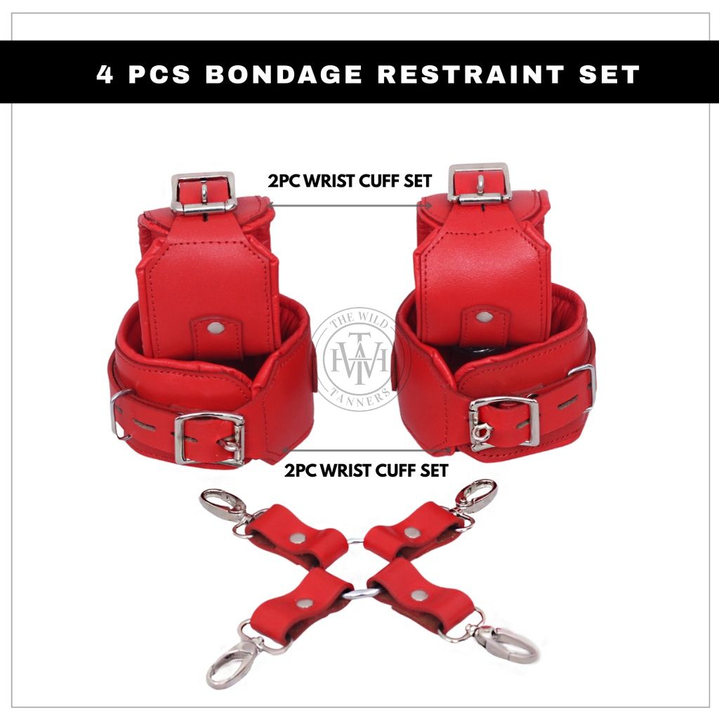Premium Leather Bondage Handcuffs For Wrist and Ankle, view 6