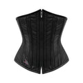 black leather underbust corset, underbust corset, leather corset, leather underbust corset