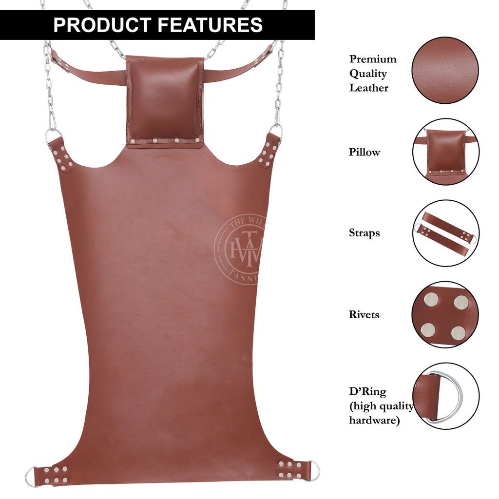 Brown Leather Sling With Leg Loops, view 6