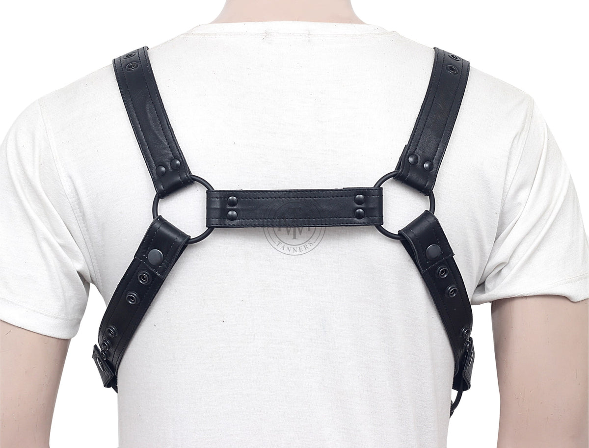 Leather bondage harness and jockstrap set, view 6