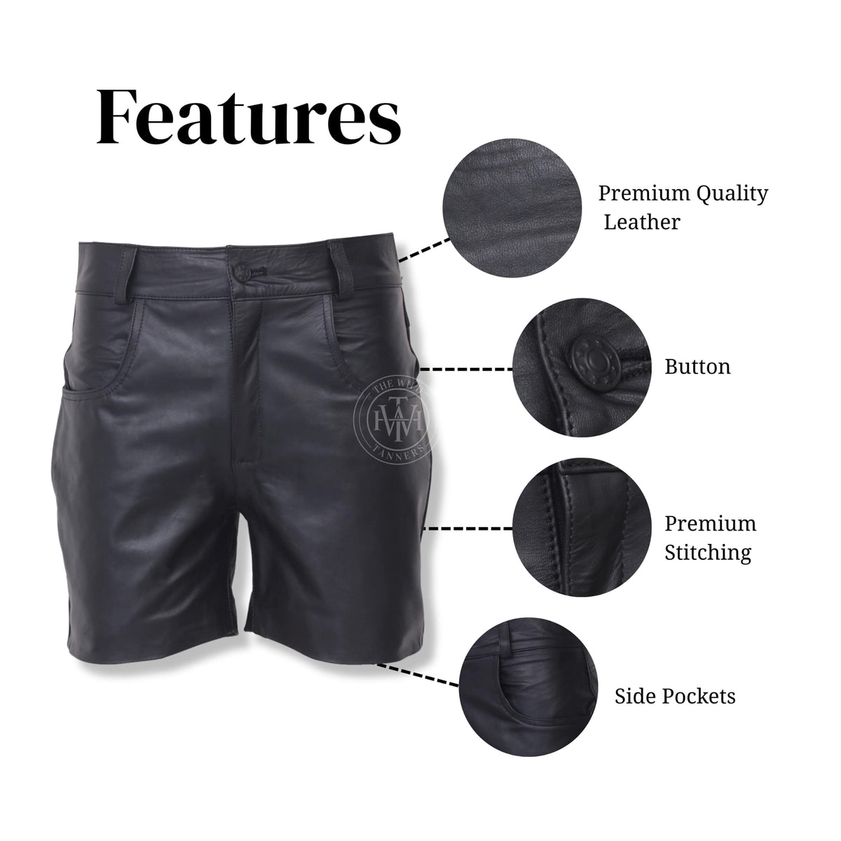 Leather Shorts for Men, view 6