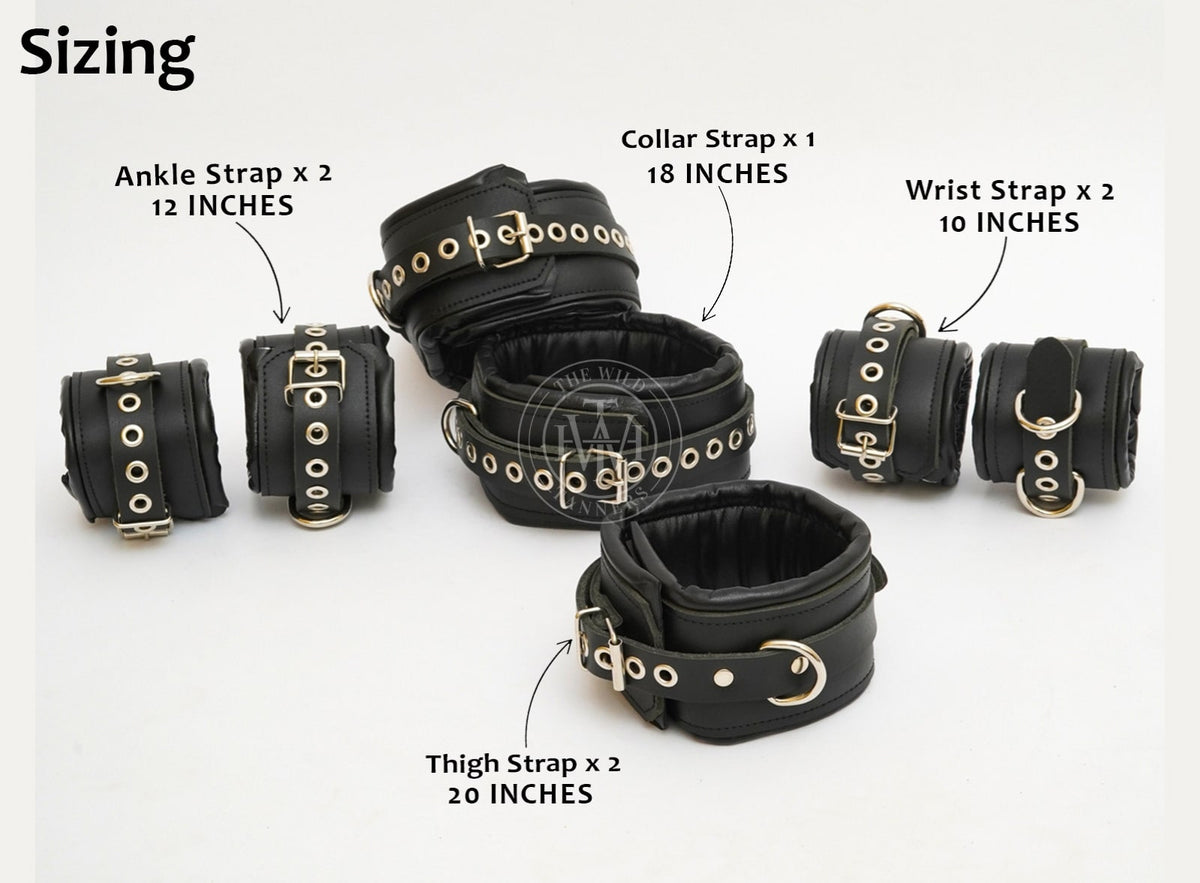 7 Pcs Leather BDSM Wrist Restraints, view 6