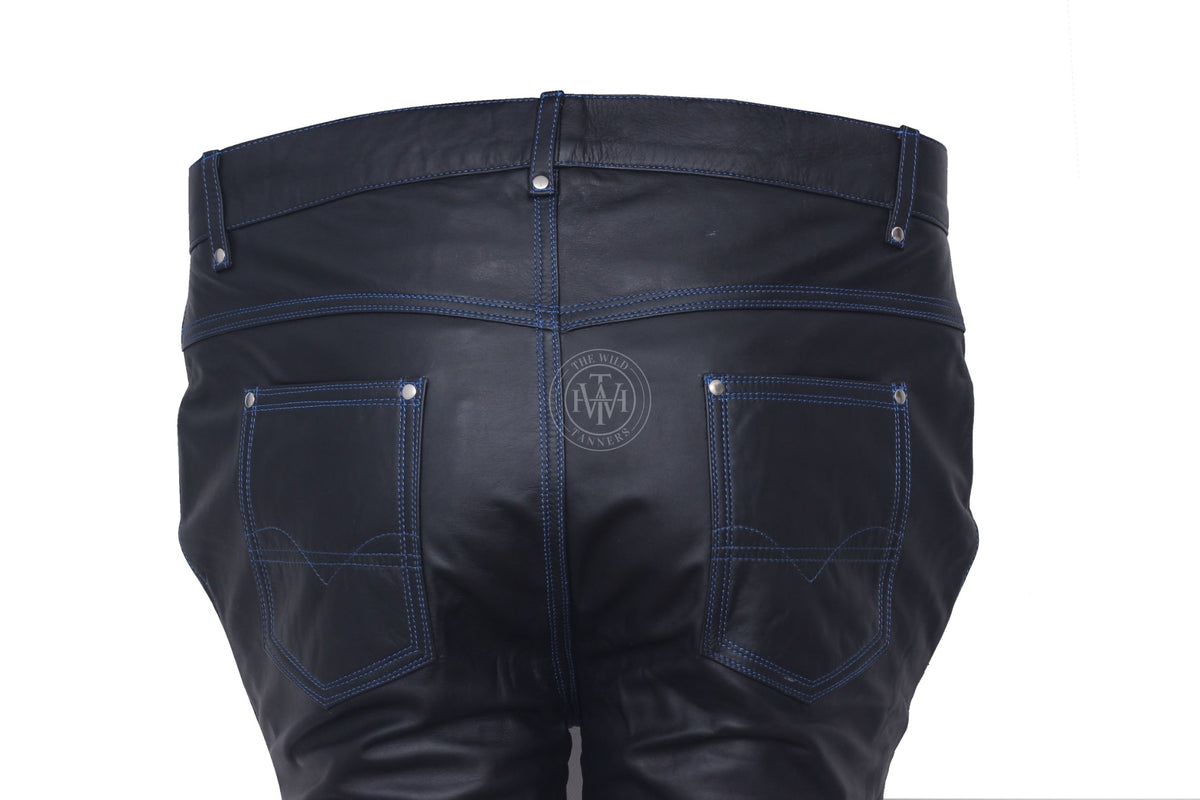 Jeans Style Leather Pants, view 6