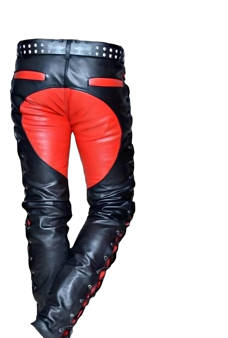 leather pants, leather BDSM Pants, Leather Bondage Pants, Gay Leather Pants, Leather pants mens, Genuine Leather Gay Laces Pants,