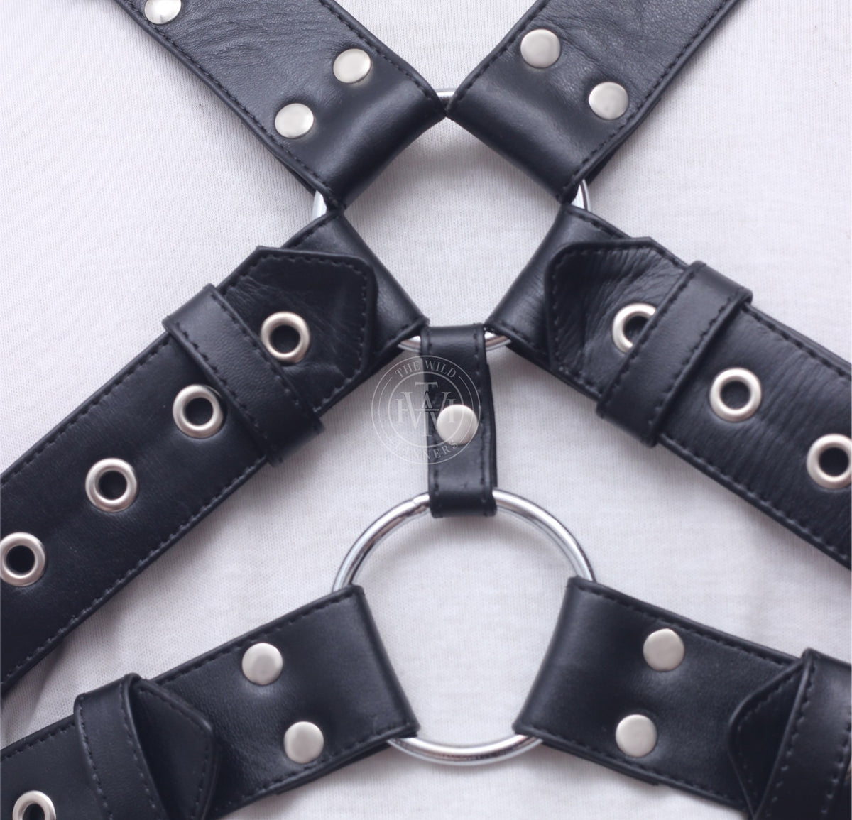 Leather Chest Harness For Men With Rivet Studded Straps, view 6