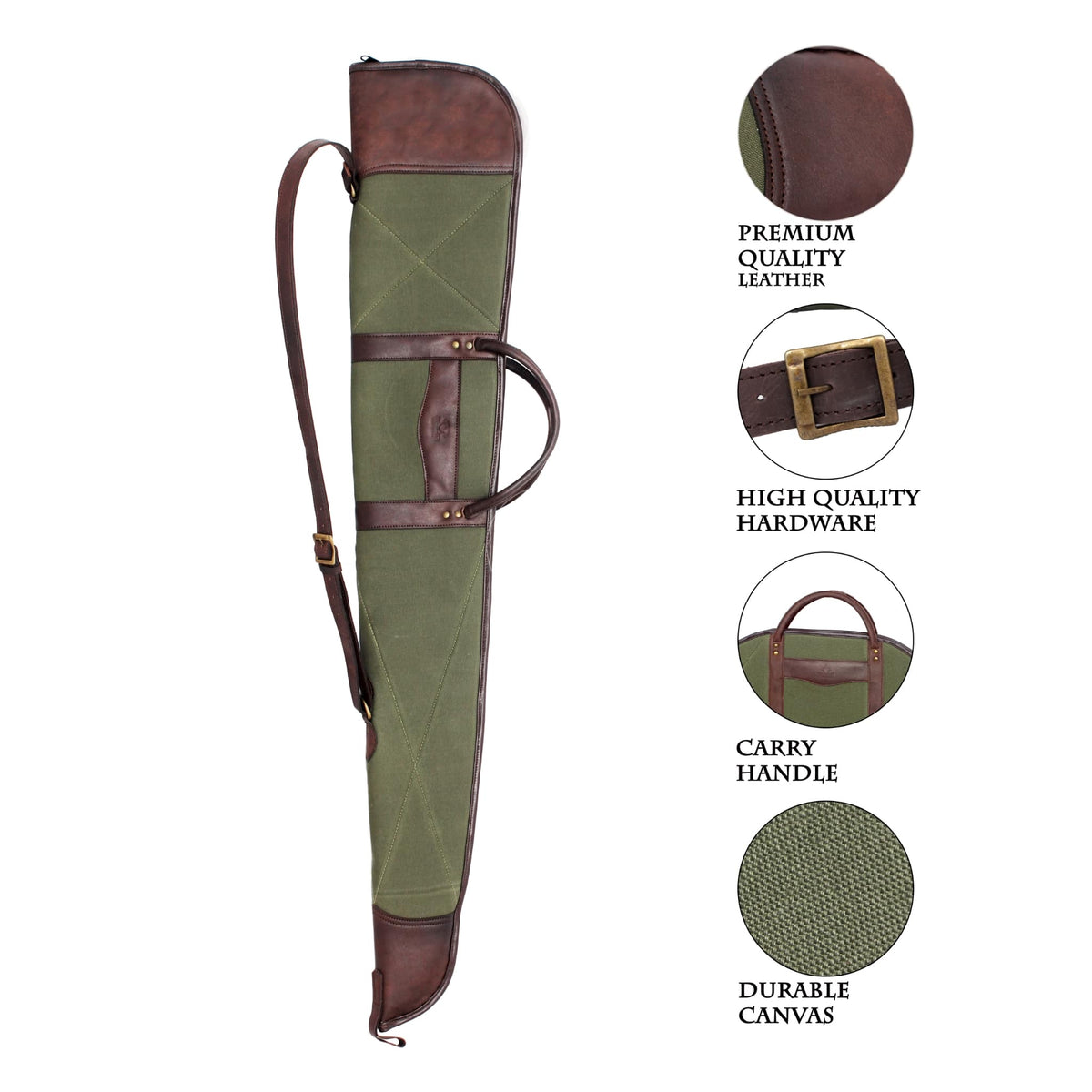 Durable Canvas Leather Shotgun Case, view 6