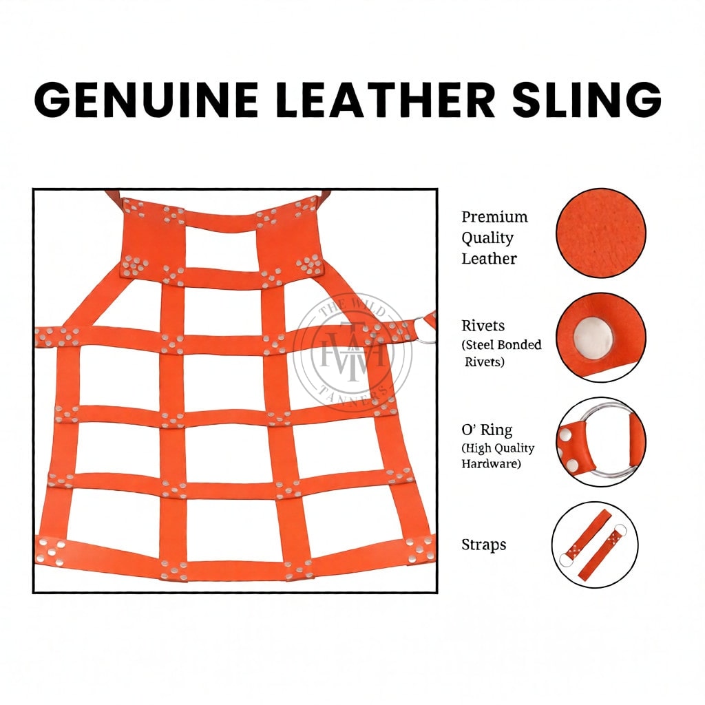 Gay Leather Bondage Sex Swing with Stirrups, view 6