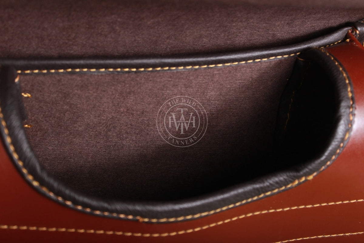 Genuine Leather Cartridge Bag with Black Piping, view 8