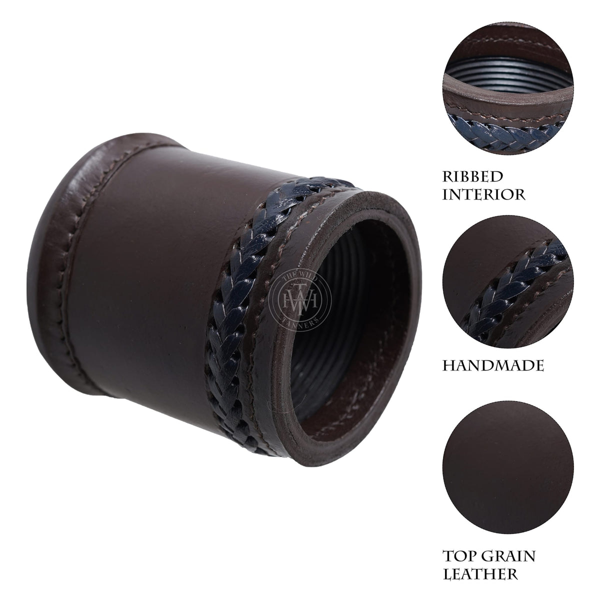 Antique Leather Dice Cup, view 6