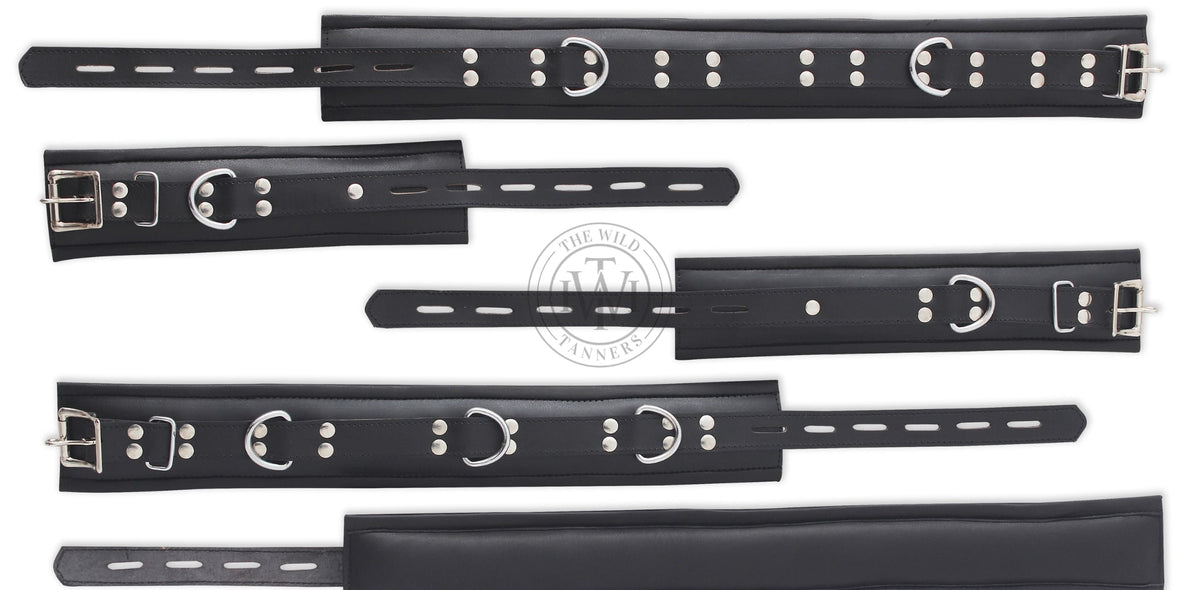 7 Pcs BDSM Leather Handcuffs, view 6