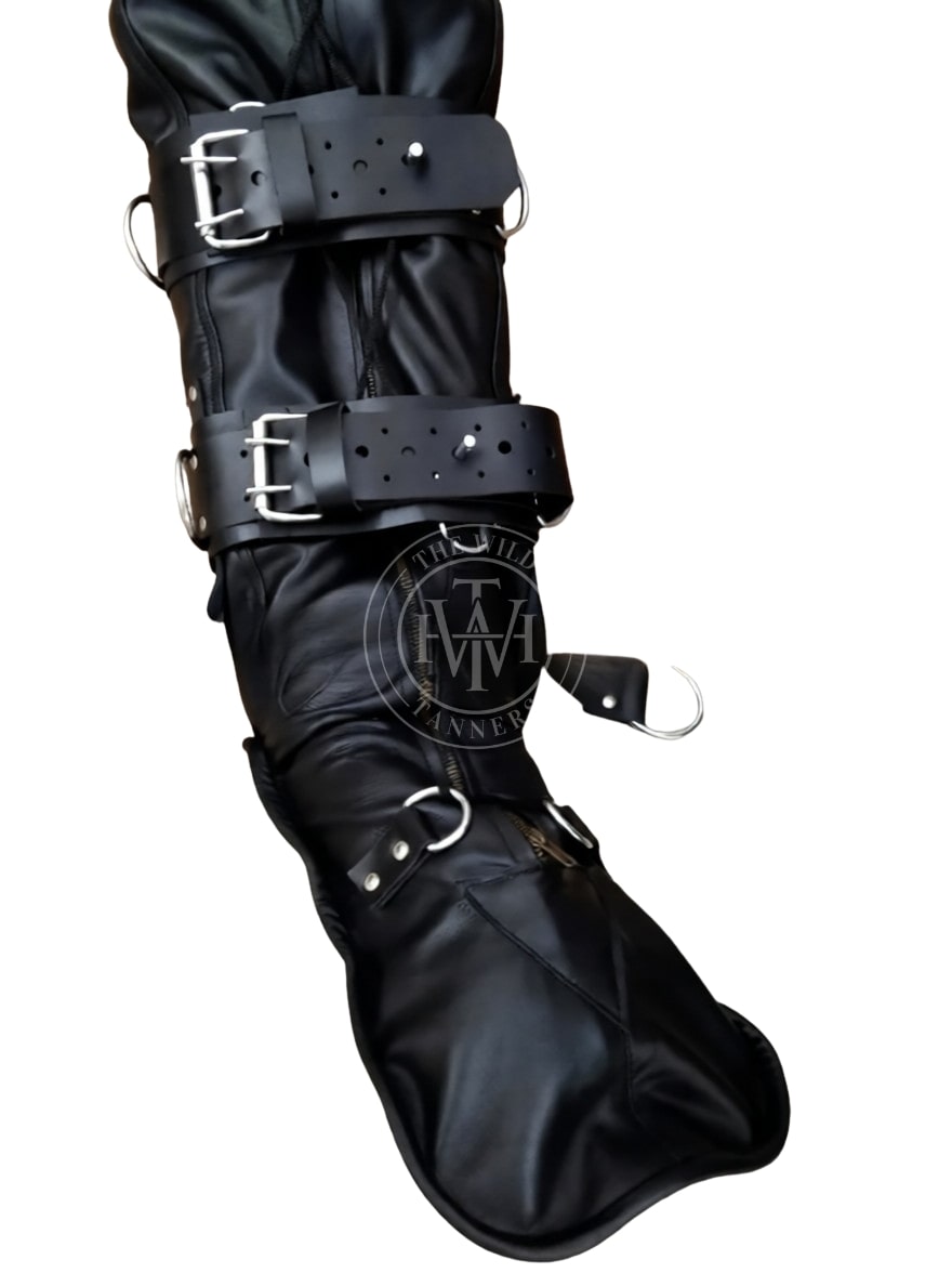 Real leather mummy sleep sack bondage bag, view 6