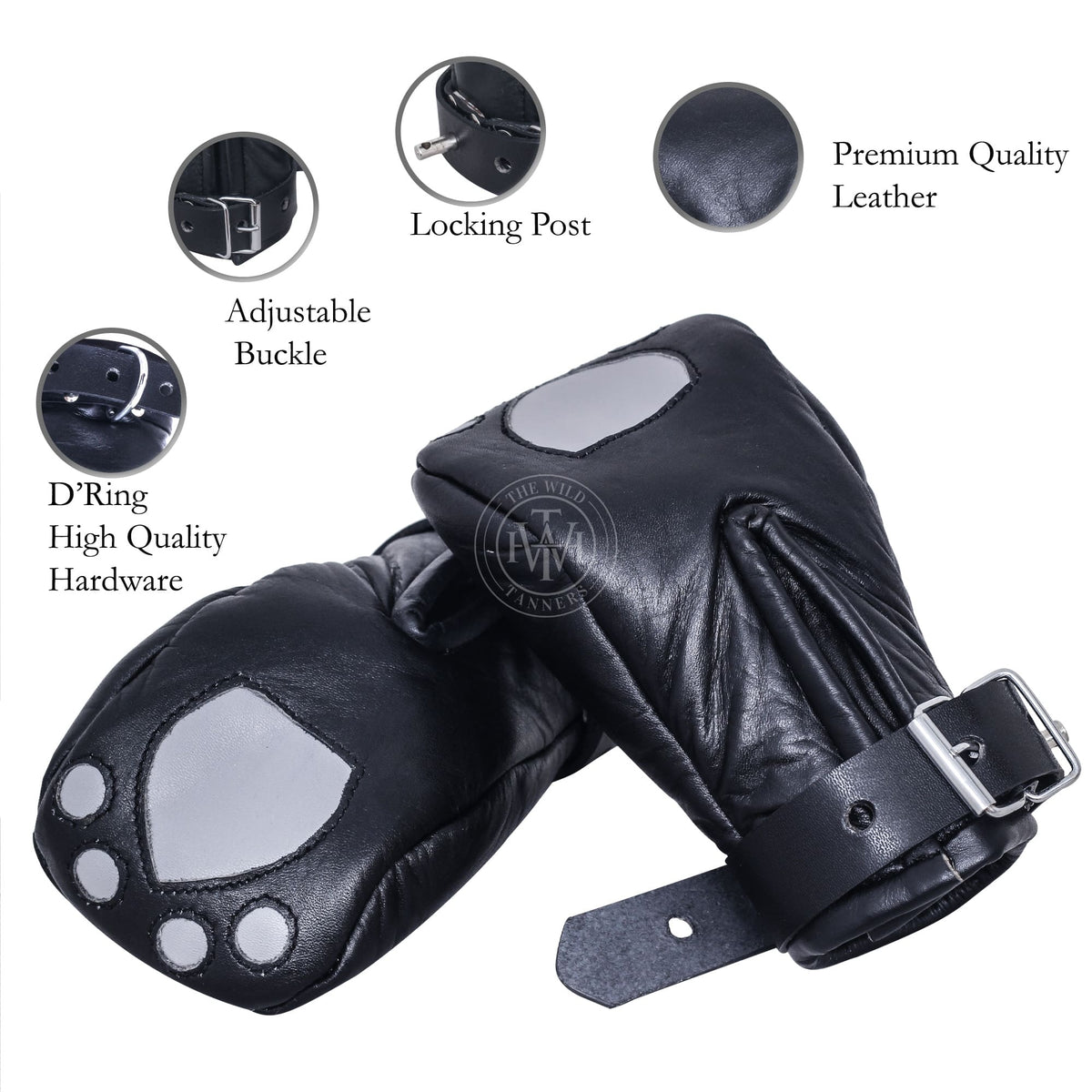 Genuine Leather Bondage Mittens, view 6