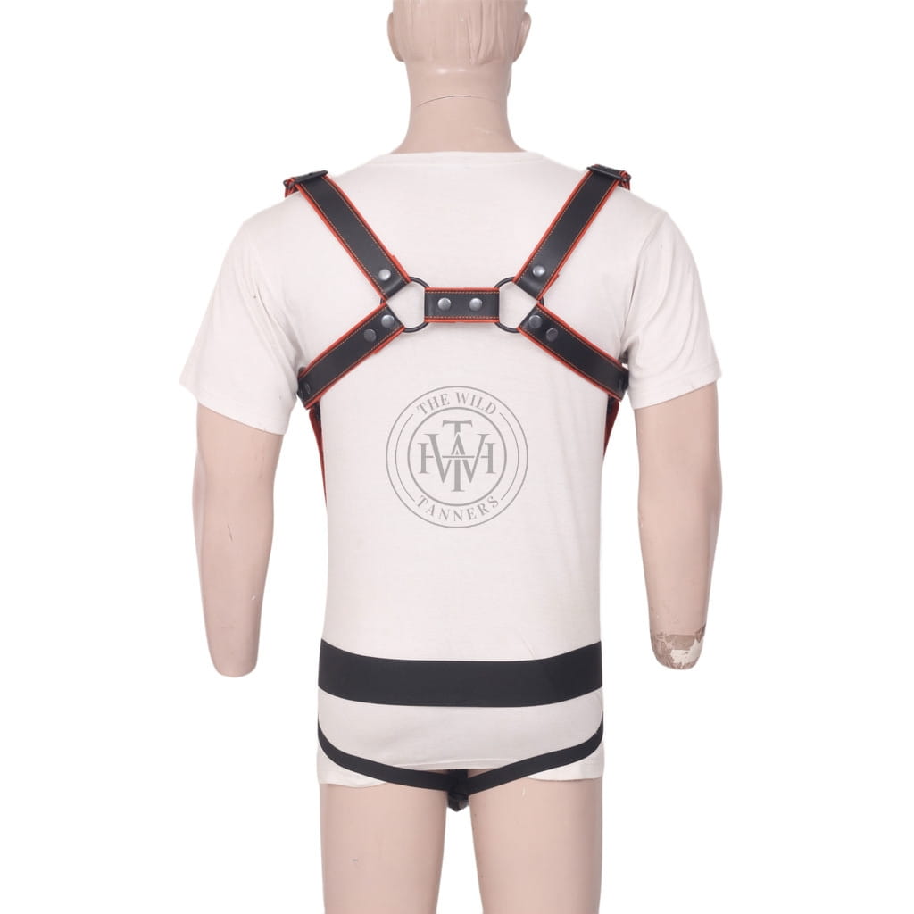 leather mens bondage harness with jockstrap