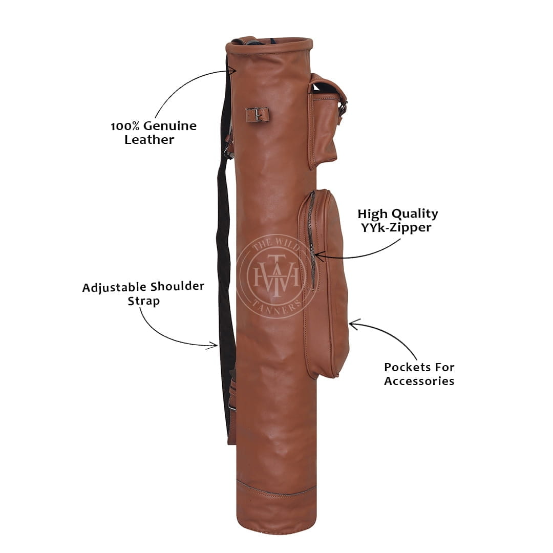 Leather Golf Bag with Multiple Pockets, view 6