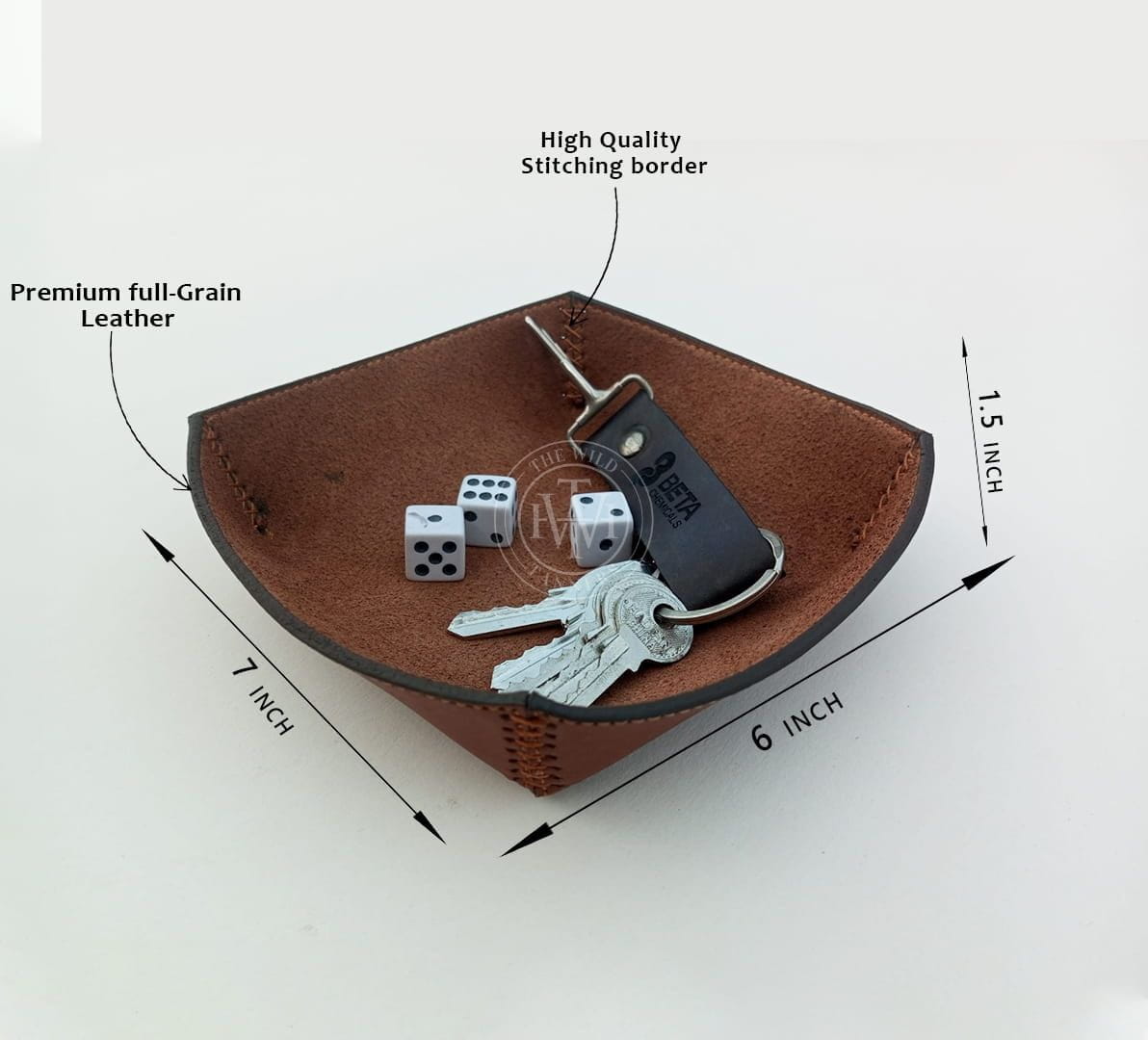 Stylish Leather Valet Tray for Modern Living, view 6