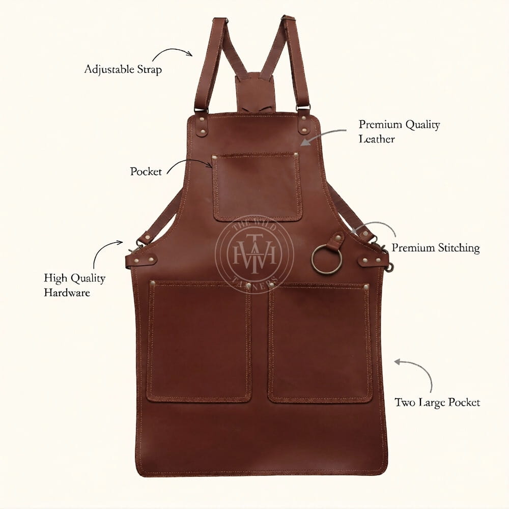 Full Grain Leather Apron for Professionals, view 6