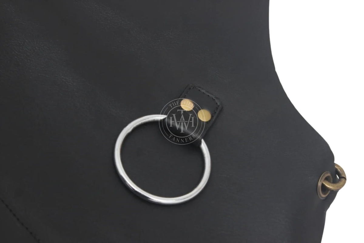 Full Grain Black Leather Chef Apron for Men, view 6