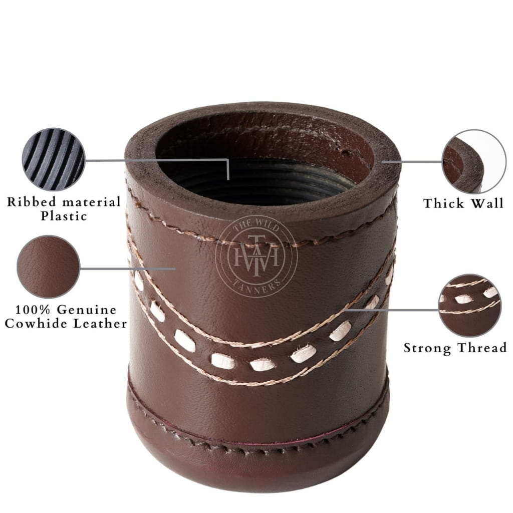 Classic Leather Backgammon Dice Cups, view 6