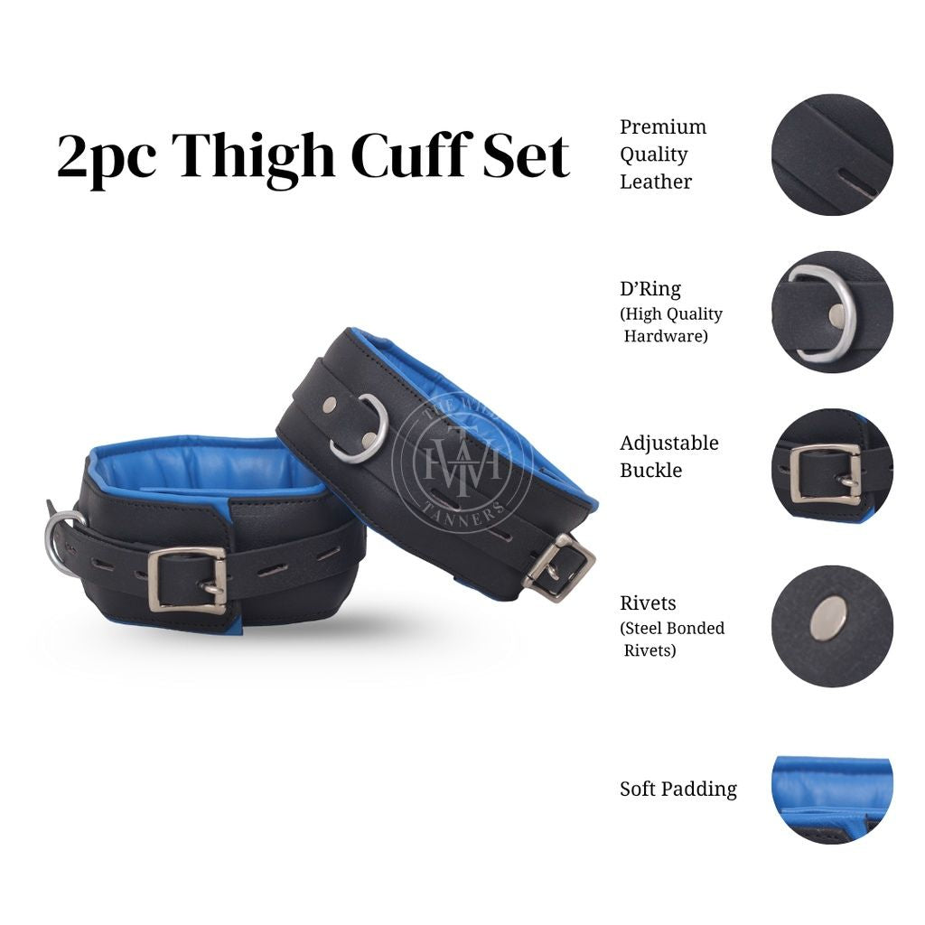 7 Pcs Set Pure Leather Bondage Handcuffs, view 9