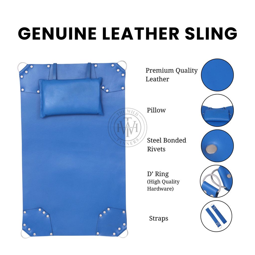 Blue Heavy-Duty Leather Sex Sling, view 7