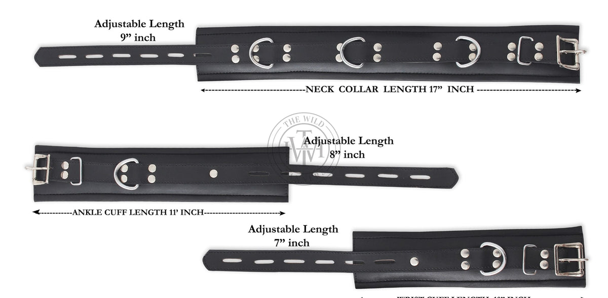 7 Pcs BDSM Leather Handcuffs, view 7