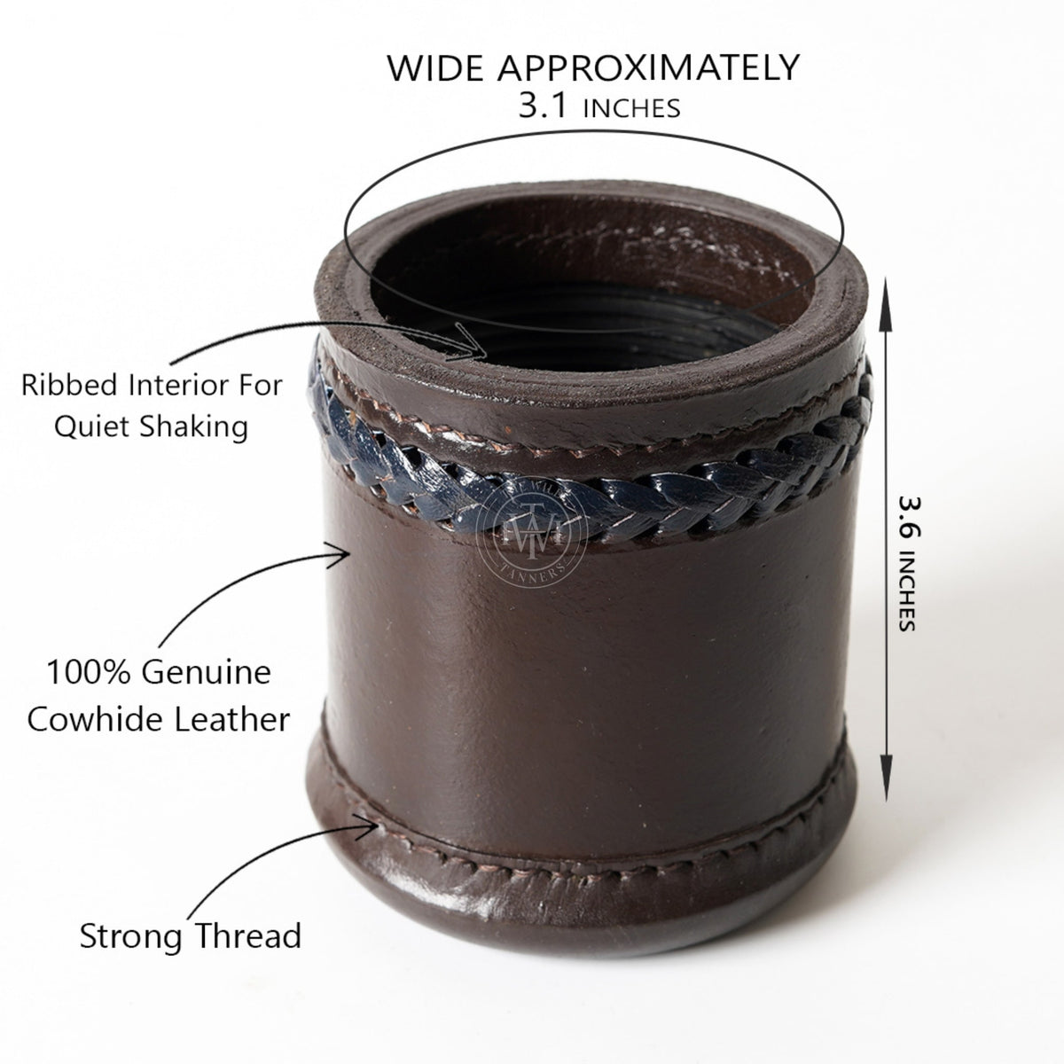 Antique Leather Dice Cup, view 7