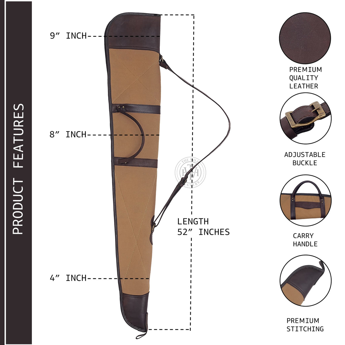 Waxed Canvas Shotgun Leather Case, view 7