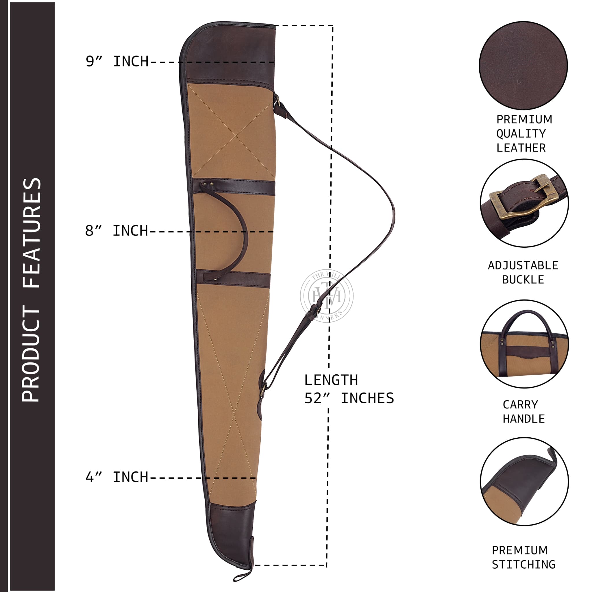 Tan and Brown Waxed Canvas Leather Shotgun Case, Canvas Leather Rifle Case, Shotgun Case