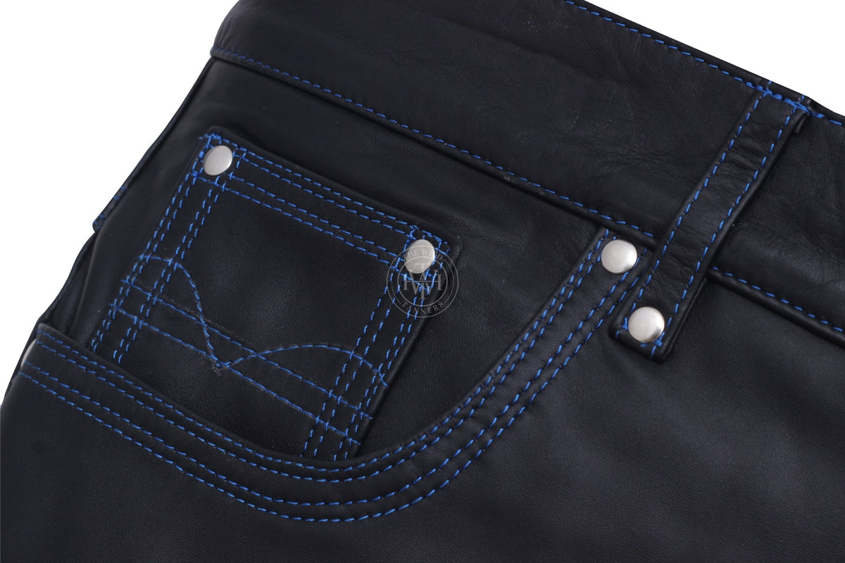 Jeans Style Leather Pants, view 7