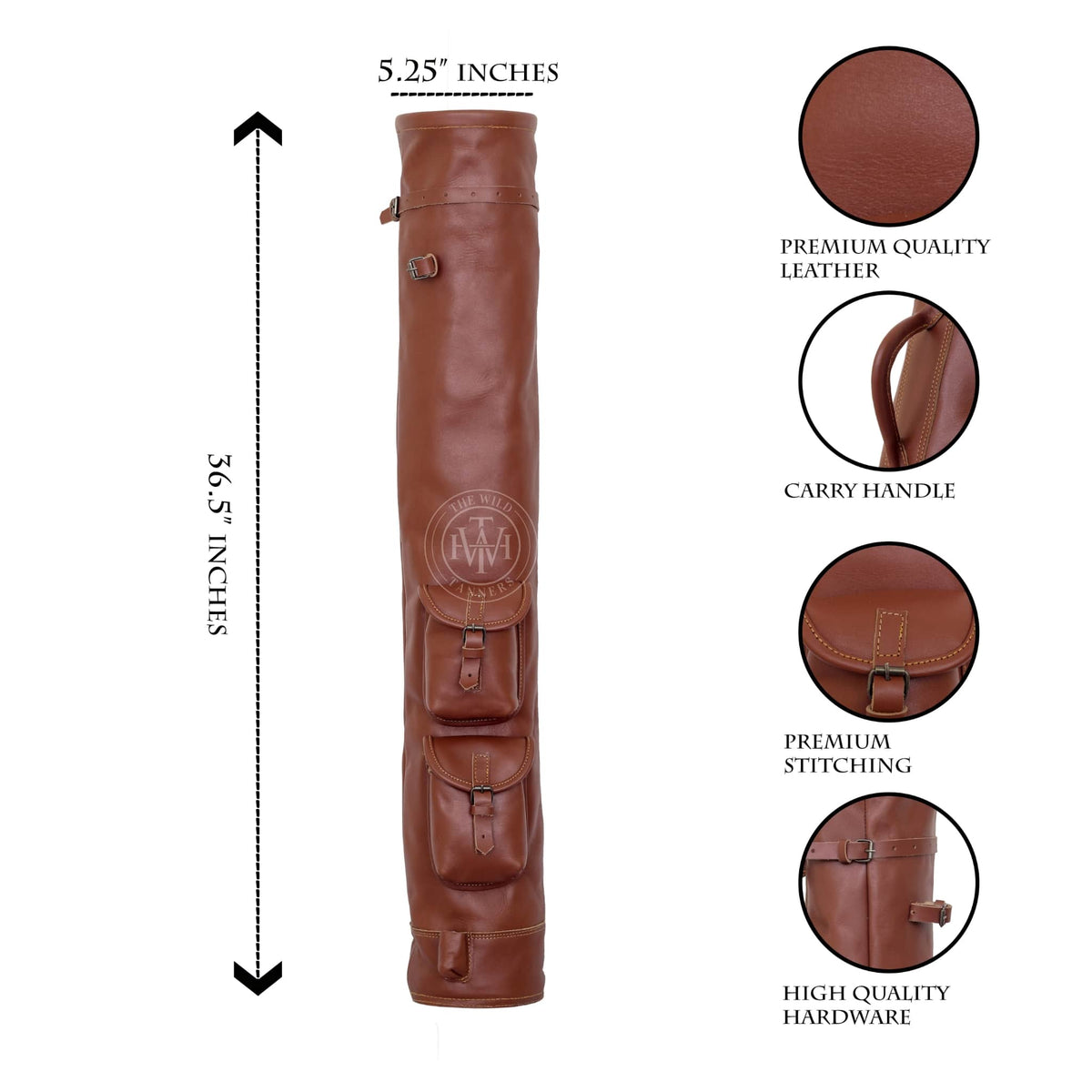 Classic Brown Leather Golf Bag, view 7