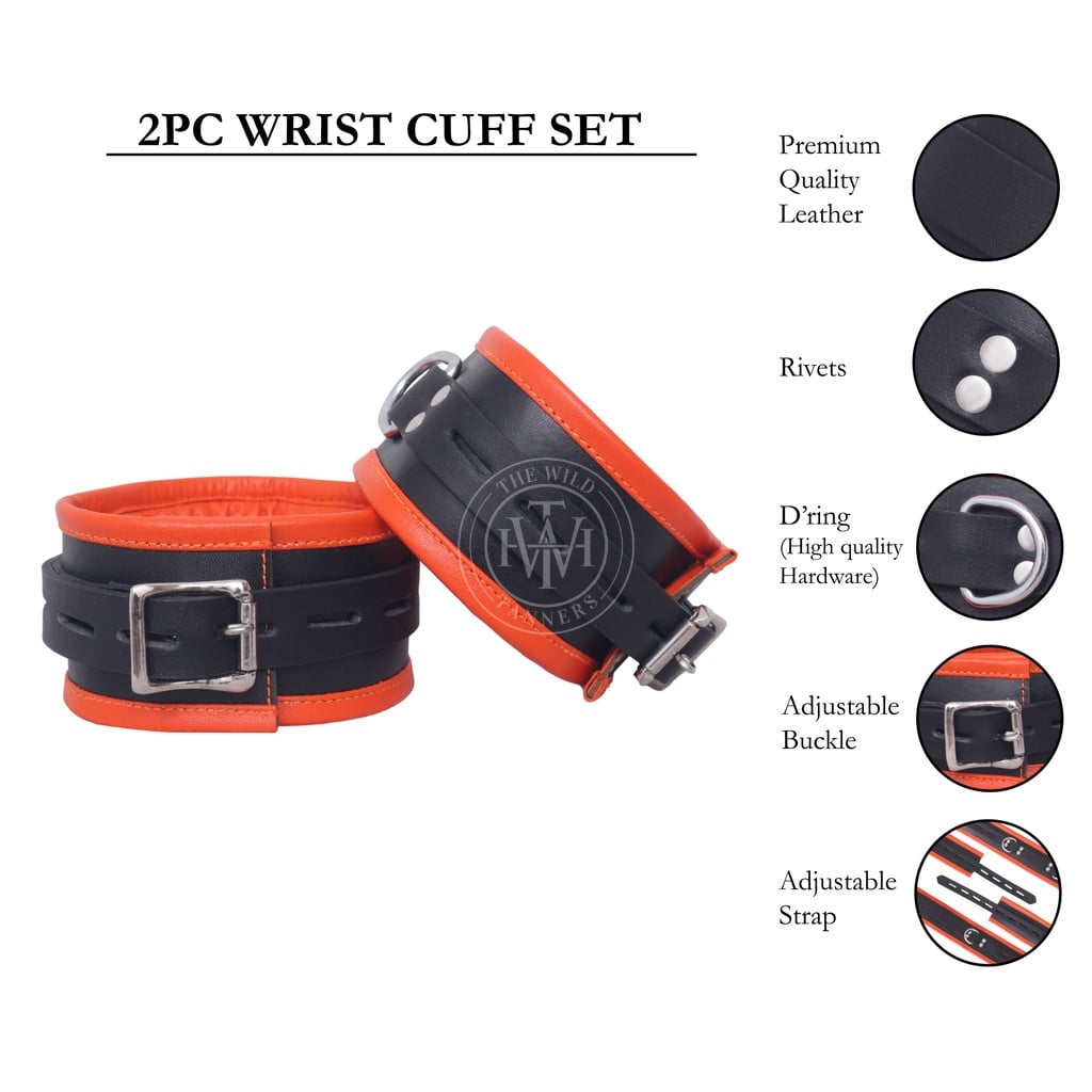 7 Pcs Leather Bondage Wrist Restraints Cuffs, view 7