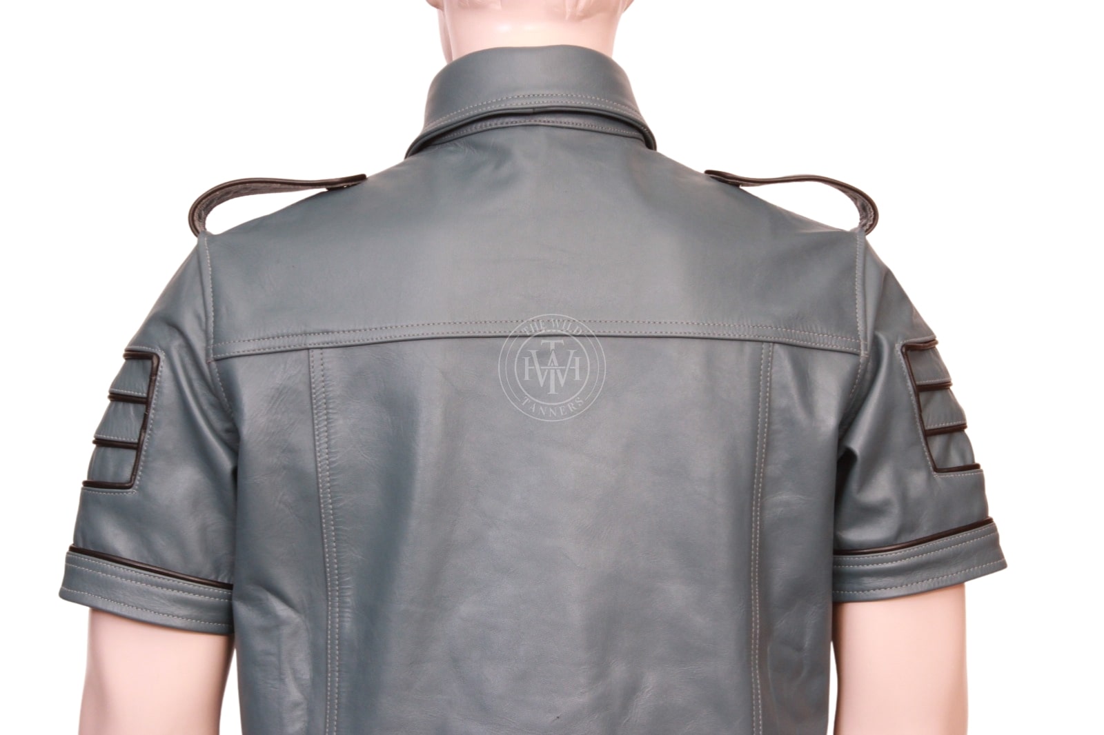Leather military style shirt, leather BDSM shirt, Bondage leather Shirt, Leather Police Shirt fetish, leather party shirt