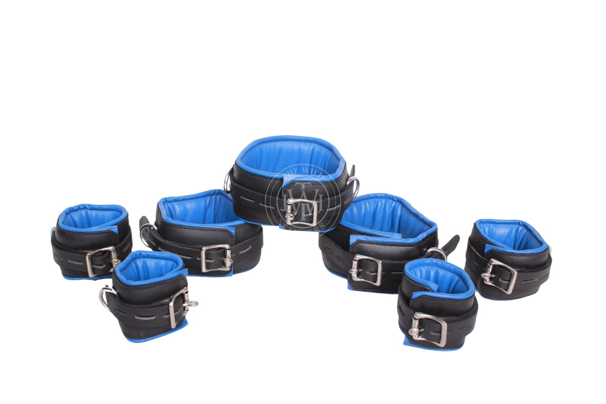 Unisex 7 Pcs Set Leather Bondage Cuffs, view 7
