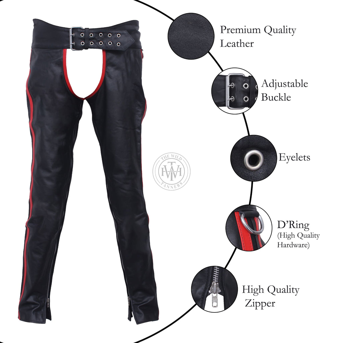 Real Leather Assless Chaps for Bikers, view 7