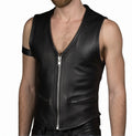 leather vest, gay leather vest, leather vest bdsm, bondage leather vest