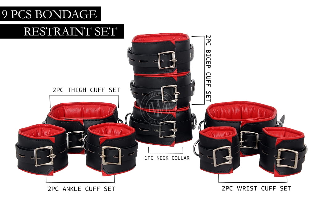 Premium Leather Bondage Handcuffs Set, view 14
