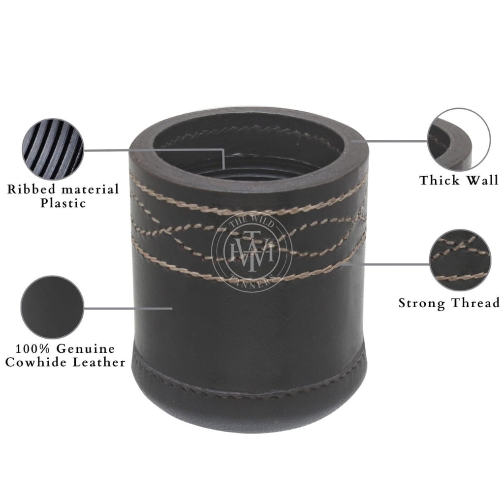 Leather Dice Cup - Black, view 7