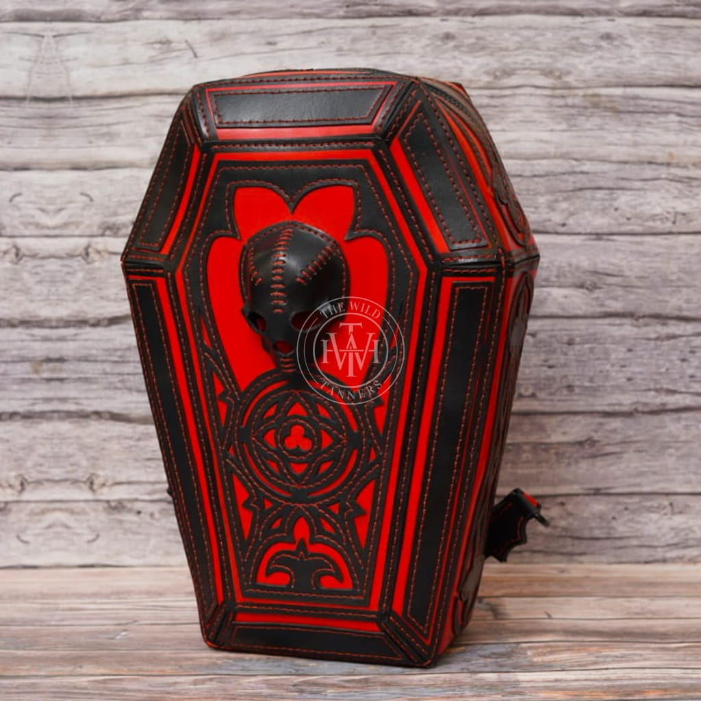 Genuine Leather Steampunk Coffin Backpack, view 7