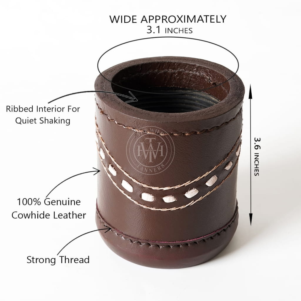 Classic Leather Backgammon Dice Cups, view 7